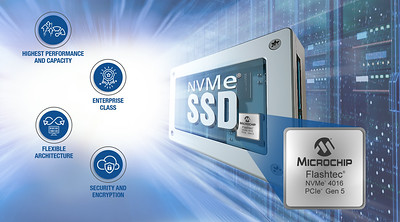 Корпорация Microchip представила самый быстрый 16-канальный PCIe® Gen 5 Enterprise NVMe® SSD-контроллер